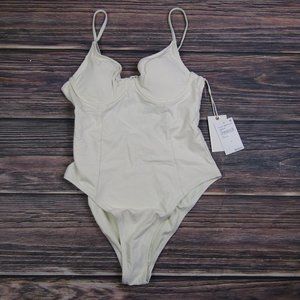 Good American White One Piece Swimsuit with Adjustable Straps
